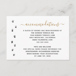 Tarjeta De Recepción Alojamiento para boda de mascotas y humanos
