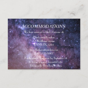 Tarjeta De Recepción Alojamiento para Bodas celestes en la Nebulosa Gal