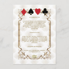Tarjeta De Recepción Alojamiento para Bodas de Casino de estilo Art Dec