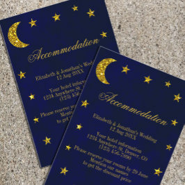 Tarjeta De Recepción Alojamiento para Bodas de Celestial Night Sky