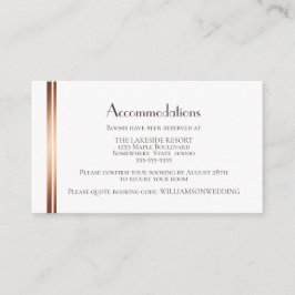 Tarjeta De Recepción Alojamiento para Bodas de cobre blancos