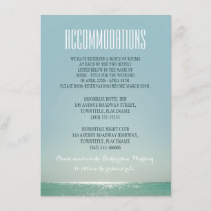Tarjeta De Recepción alojamiento para bodas de playa