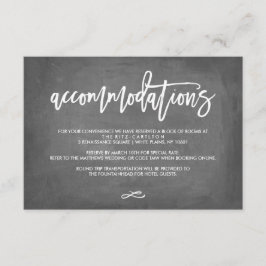 Tarjeta De Recepción Alojamiento para Bodas de tipografía de moda
