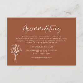 Tarjeta De Recepción Alojamiento para Bodas Terracotta Botanicals Boho