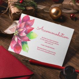 Tarjeta De Recepción Alojamiento para Navidades de la Red Poinsettia