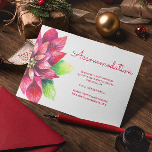 Tarjeta De Recepción Alojamiento para Navidades de la Red Poinsettia