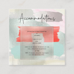 Tarjeta De Recepción Alojamiento PixDezines Moderno Art Seafoam Coral