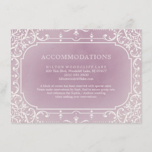 Tarjeta De Recepción Alojamiento romántico de bodas