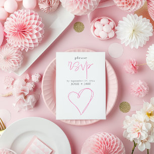 Tarjeta De Recepción Alojamiento romántico de corazón rsvp