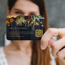 Alojamiento RSVP de boda floral de otoño con códig