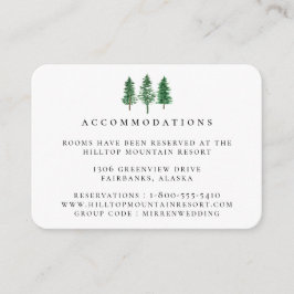 Tarjeta De Recepción Alojamiento rústico de Boda de los bosques acuátic