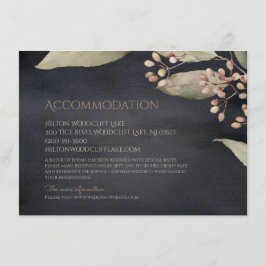 Tarjeta De Recepción Alojamiento rústico de vegetación botánica oscura