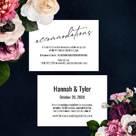 Tarjeta De Recepción Alojamiento sencillo y elegante contemporáneo