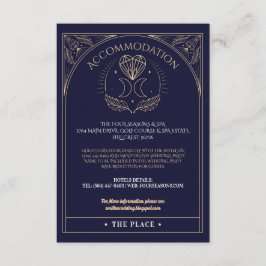 Tarjeta De Recepción Alojamiento Tarot Moon Crystals Heart Boda