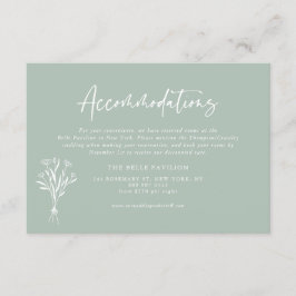 Tarjeta De Recepción Alojamiento verde de sabio para botánicos minimali