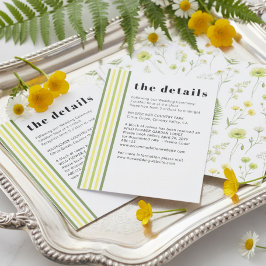 Tarjeta De Recepción Alojamiento y detalles de Citrus Wildflower Stripe
