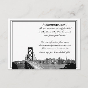Tarjeta De Recepción Alojamientos de bodas de destino de San Francisco