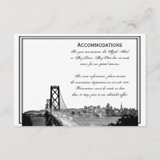 Tarjeta De Recepción Alojamientos de bodas de destino de San Francisco