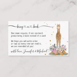 Tarjeta De Recepción Alpaca Trae un Libro Baby Shower
