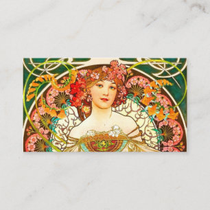 Tarjeta De Recepción Alphonse Mucha Art Nouveau Daydream