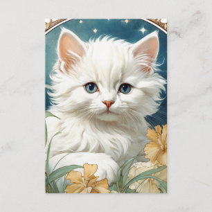 Tarjeta De Recepción Alphonse Mucha Art Nouveau Kitten