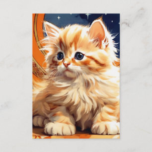 Tarjeta De Recepción Alphonse Mucha Art Nouveau Naranja Cat