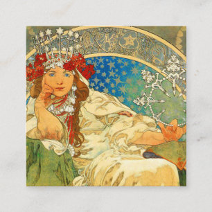 Tarjeta De Recepción Alphonse Mucha Art Nouveau Princess Hyacinth