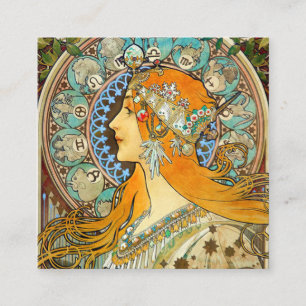 Tarjeta De Recepción Alphonse Mucha Art Nouveau Zodiac