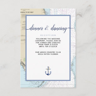 Tarjeta De Recepción Alta #Nautical South #Florida Evento / #Boda