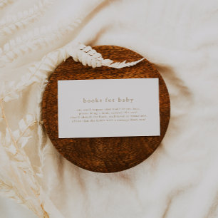Tarjeta De Recepción ALYSSA Gold Boho Libros simples de Baby Shower par