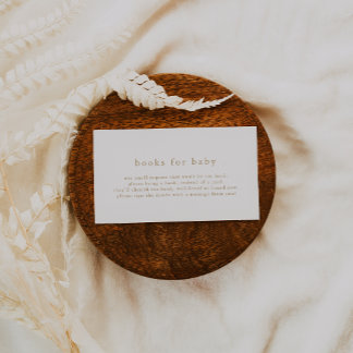 Tarjeta De Recepción ALYSSA Gold Boho Libros simples de Baby Shower par