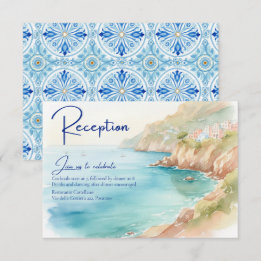 Tarjeta De Recepción Amalfi Coast Amore | Italy Sea Wedding Reception