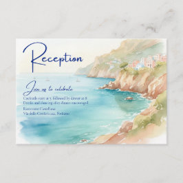 Tarjeta De Recepción Amalfi Coast Amore | Italy Sea Wedding Reception