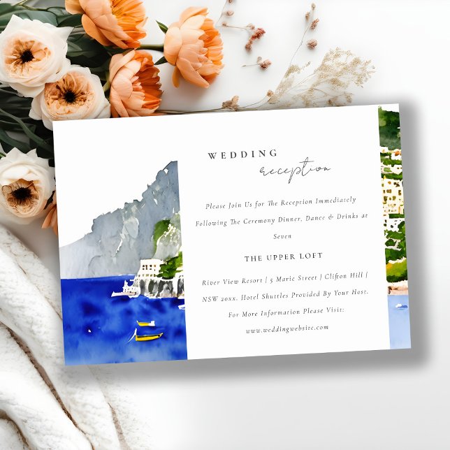 Tarjeta De Recepción Amalfi Costa Italia Paisaje Acogida de bodas (Subido por el creador)