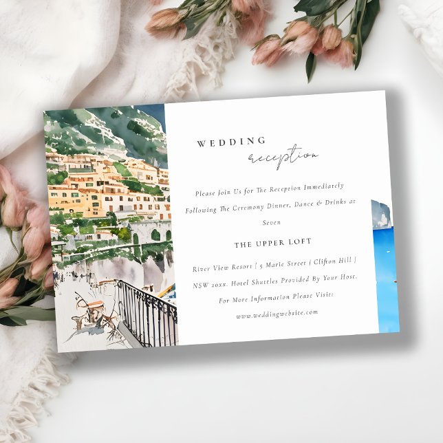 Tarjeta De Recepción Amalfi Costa Italia Paisaje Acogida de bodas (Subido por el creador)