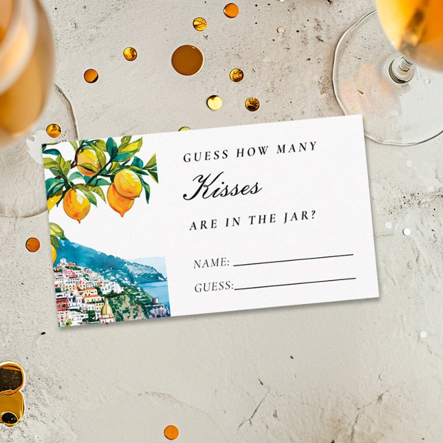 Tarjeta De Recepción Amalfi Lemon ¿Cuántos besos tiene ducha de novia? (Subido por el creador)