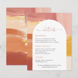 Tarjeta De Recepción Amanecer de Terracota | Detalles para Invitados de