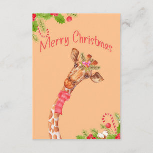 Tarjeta De Recepción Amante de las jirafas Jirafas África Feliz Navidad