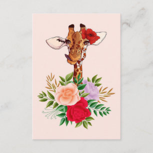 Tarjeta De Recepción Amante de las jirafas Jirafas África y flor