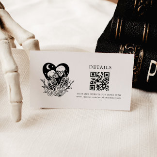 Tarjeta De Recepción Amantes hasta la muerte Esqueletos y detalles de R