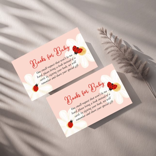 Tarjeta De Recepción Amar el insecto lindo ladybug bebé solicitud de un (Love bug daisies cute ladybug baby shower book request enclosure card books for baby cards)