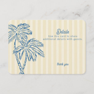 Tarjeta De Recepción Amarillo Palm Springs Pastel Beach Detalles Insert