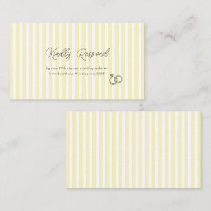Tarjeta De Recepción Amarillo Suave a Rayas Elegante Respuesta de Boda