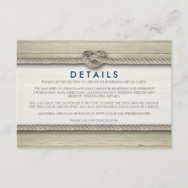 Tarjeta De Recepción Amarrando Los Detalles De La Boda Rustica De Knot