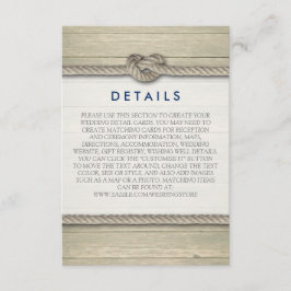 Tarjeta De Recepción Amarrando Los Detalles De La Boda Rustica De Knot