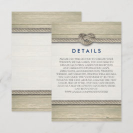 Tarjeta De Recepción Amarrando Los Detalles De La Boda Rustica De Knot