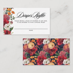 Tarjeta De Recepción Amaryllis Botánica Baby Shower Diaper Raffle