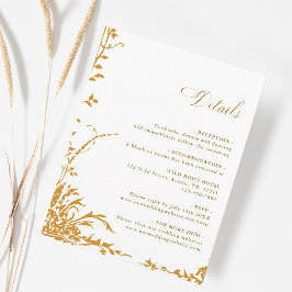 Tarjeta De Recepción Amber Romantic Botanical Garden Wedding Details