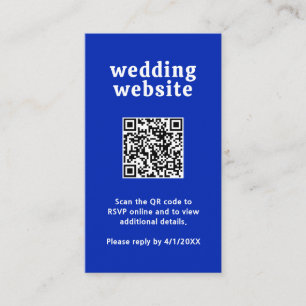 Tarjeta De Recepción Amelia Royal Blue Modern Boda