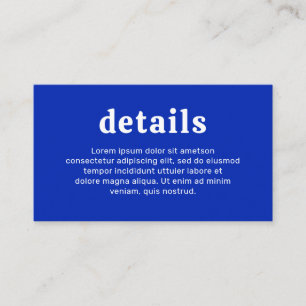 Tarjeta De Recepción Amelia Royal Blue Modern Boda